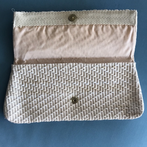 Vintage made in Italy cream woven clutch - Picture 3 of 8